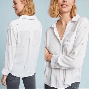 Anthropologie x Rails Kate White Watercolor Popsicle Button Down Shirt Sz XS